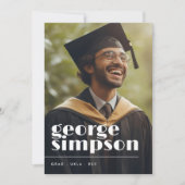 名前はっきりしたスクリプト卒業生2枚の写真 案内状 (正面)