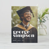 名前はっきりしたスクリプト卒業生2枚の写真 案内状 (スタンド正面)