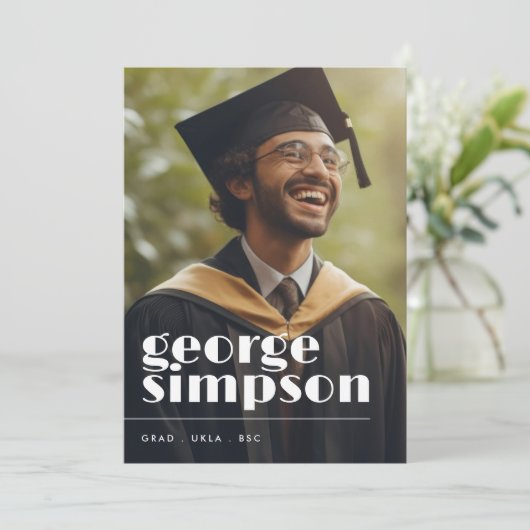 名前はっきりしたスクリプト卒業生2枚の写真 案内状 (スタンド正面)