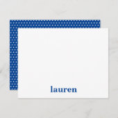 名前はっきりしたパーソナライズされたカスタム青 ノートカード (正面/裏面)
