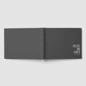 名前はっきりしたレトロタイポグラフィ結婚白黒 ゲストブック (全面)