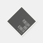 名前はっきりしたレトロタイポグラフィ結婚白黒 スタンダードカクテルナプキン (角)