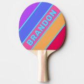 名前はっきりした付きストライプのシーガラス 卓球ラケット (裏面)