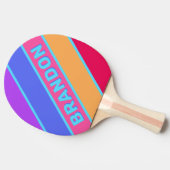 名前はっきりした付きストライプのシーガラス 卓球ラケット (横)