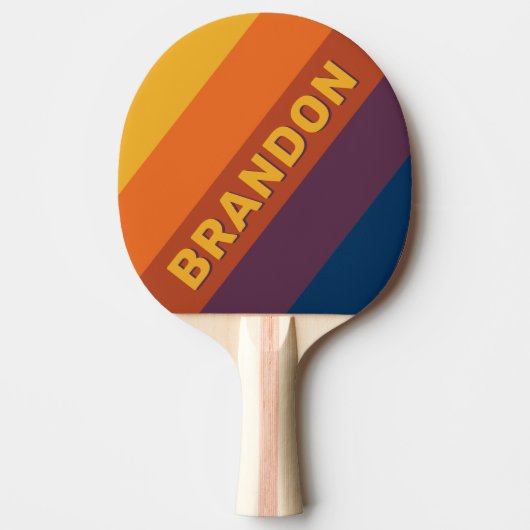 名前はっきりした付きストライプの焼き粘土 卓球ラケット (正面)