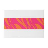 名前はっきりした付きホットピンクとオレンジの抽象芸術 招待状ベリーバンド (裏面例)