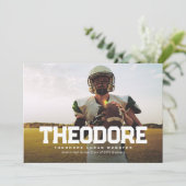 名前はっきりした大学院アスリート写真卒業 招待状 (スタンド正面)