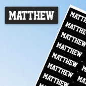 名前はっきりした黒と白の防水ラベル ラベル