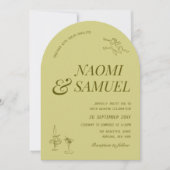 名前はっきりしたArch Chartreuse結婚's 招待状 (正面)