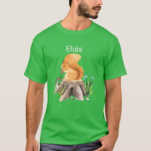 名前はエリスの友達 森の動物 リス Tシャツ (正面)