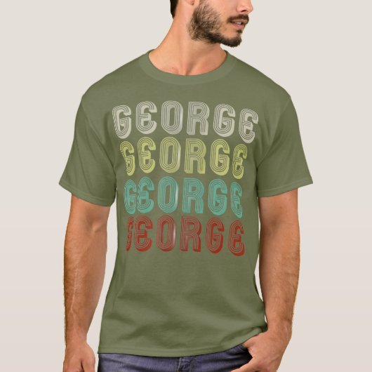 名前はジョージ ファンキー・レトロ・ヴィンテージ・ディスコで Tシャツ (正面)