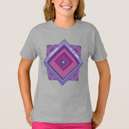 名前は宝石ピンク紫ダイヤモンドパターンかわいらし Tシャツ
