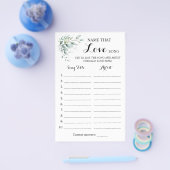 名前は愛する歌の緑のユーカリのゲームカード チラシ (シングル)