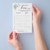 名前は愛する歌の緑のユーカリのゲームカード チラシ (ハンドル)