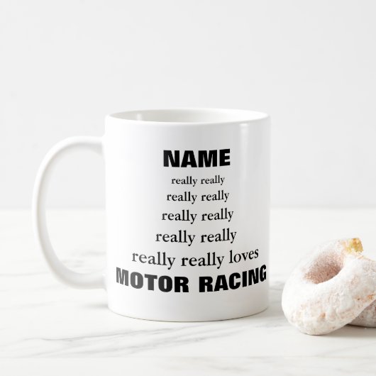 名前は本当にSubject Motor Racingが大好き コーヒーマグカップ (ドーナツ)