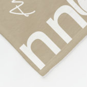 名前は白で印刷されたカーキ淡い色のー フリースブランケット (角)