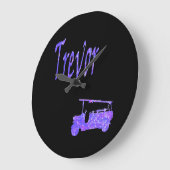 名前は青い輝くトレヴォ、消防車を持って ラージ壁時計 (傾斜)