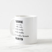 名前は、本当に大好きなサブジェクトダーツ コーヒーマグカップ (正面左)