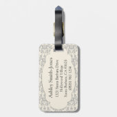 名前はdamask gray & creamラゲッジタグ ラゲッジタグ (裏面縦)