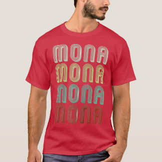 名前はMona InレトロヴィンテージDisco おもしろい Tシャツ