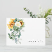 名前ひまわりフローラ空白の葬儀ありがとう サンキューカード (スタンド正面)