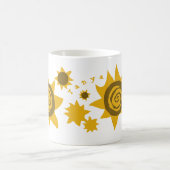 名前ひまわり黄色い茶色の太陽の子 コーヒーマグカップ (中央)