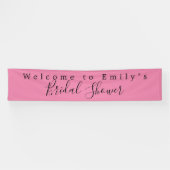 名前へようこそブライダルシャワースクリプトDark Pink 横断幕 (横)