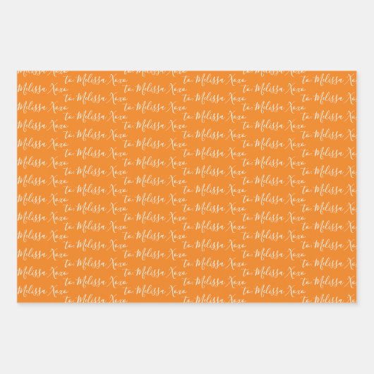 名前へ手書きオモダンレンジ ラッピングペーパーシート (正面3)