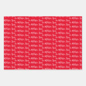 名前へ手書きモダンの赤 ラッピングペーパーシート (正面3)