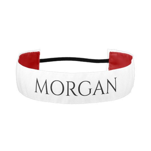 名前またはイニシャルを白黒で表示 アスレチックヘッドバンド (正面)