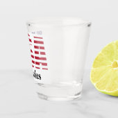 名前またはイニシャル | 愛国的なアメリカ国旗のステンシル ショットグラス (右)