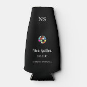 名前またはクールブランドの黒い瓶 ボトルクーラー (正面)