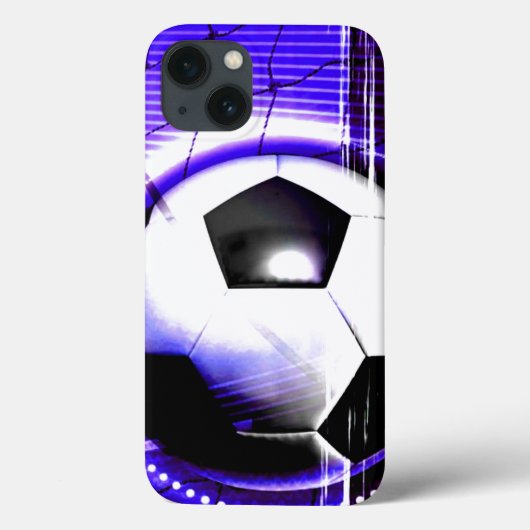 名前またはチーム名でサッカーブルーをカスタマイズ Case-Mate iPhoneケース (裏面)