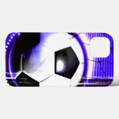 名前またはチーム名でサッカーブルーをカスタマイズ Case-Mate iPhoneケース (裏面 (横))