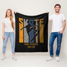 名前またはテキストの追加 – SKATE Skateboarder フリースブランケット