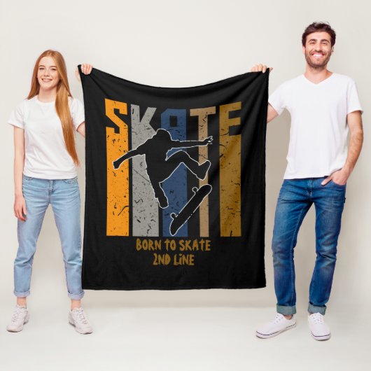 名前またはテキストの追加 – SKATE Skateboarder フリースブランケット (インサイチュ)