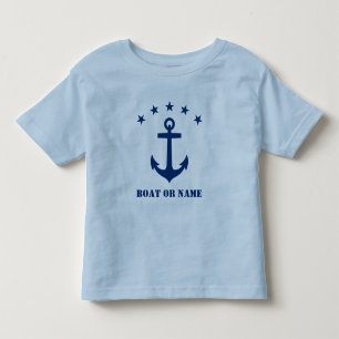 名前またはボート名のいかり(淡い青) トドラーTシャツ