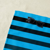 名前またはボート名航海のいかりストライプの ビーチタオル (インサイチュ)