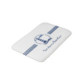 名前またはボート航海のクラシックライトハウスネイビー バスマット (アングル)