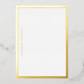 名前またはモノグラム銀金ゴールドフォイル縁どノートカード 箔招待状 (正面)