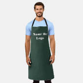 名前またはロゴのパーソナライズDk緑 エプロン (着用した状態)