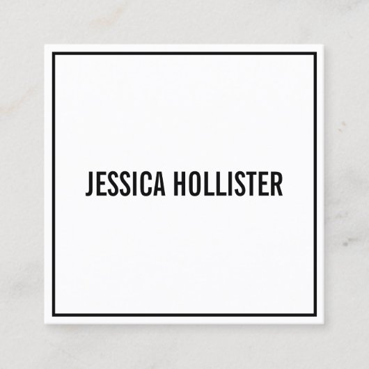 名前または会社名 |モダン黒縁ど スクエア名刺 (正面)