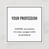 名前または会社名 |モダン黒縁ど スクエア名刺 (裏面)