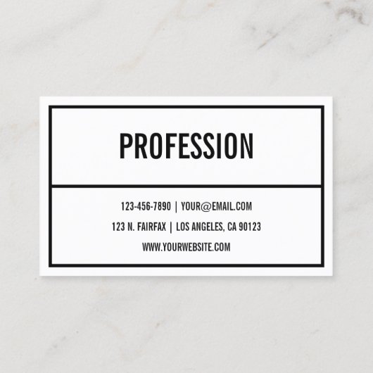 名前または会社名 |モダン黒縁ど 名刺 (裏面)