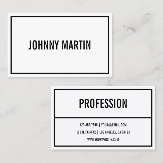 名前または会社名 |モダン黒縁ど 名刺 (正面/裏面)