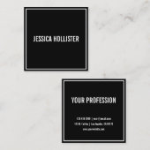 名前または会社名 |白モダン縁ど スクエア名刺 (正面/裏面)