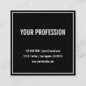 名前または会社名 |白モダン縁ど スクエア名刺 (裏面)