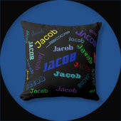 名前または単語の追加 数々の| – 色 クッション