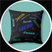 名前または単語の追加 数々の| – 色 クッション