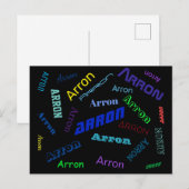 名前または単語の追加 数々の| – 色 ポストカード (正面/裏面)